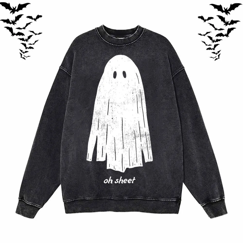 Vintage Washed Oh Sheet Ghost Hoodie Sweatshirt sold by GTHIC product image thumbnail 2