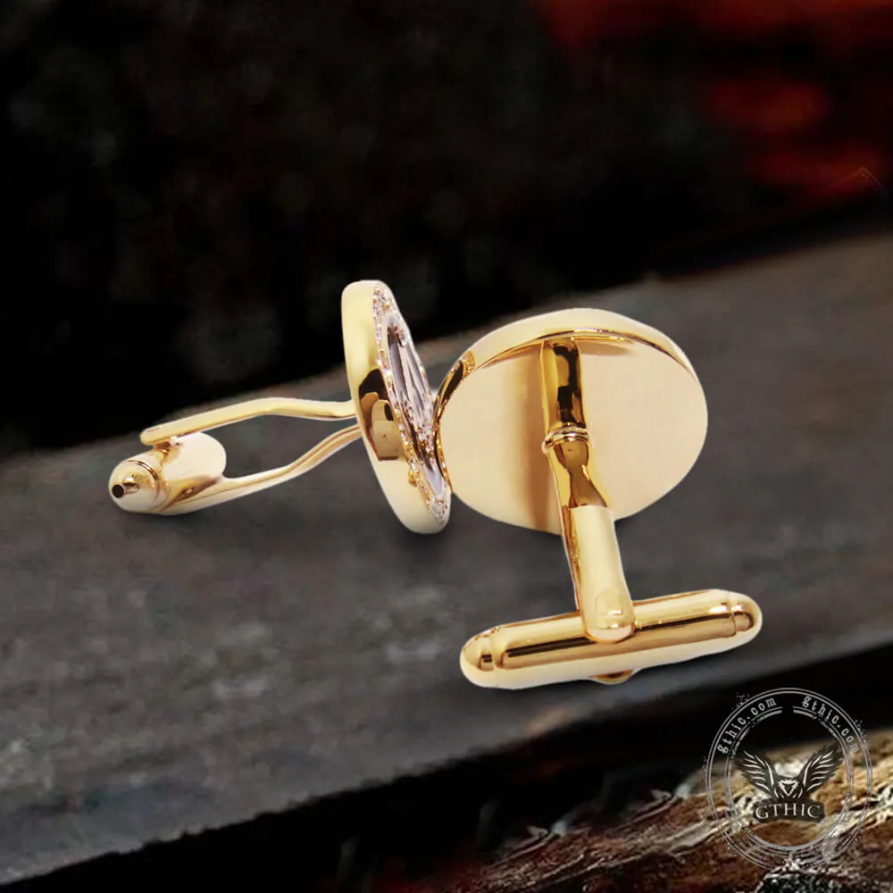 Freemasonry Symbol Diamond-Inlaid Brass Masonic Cufflinks sold by GTHIC product image thumbnail 4