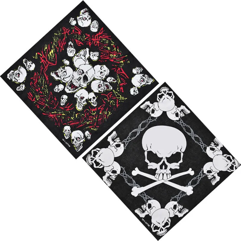 Skull Party Cotton Square Scarf sold by GTHIC product image thumbnail 3