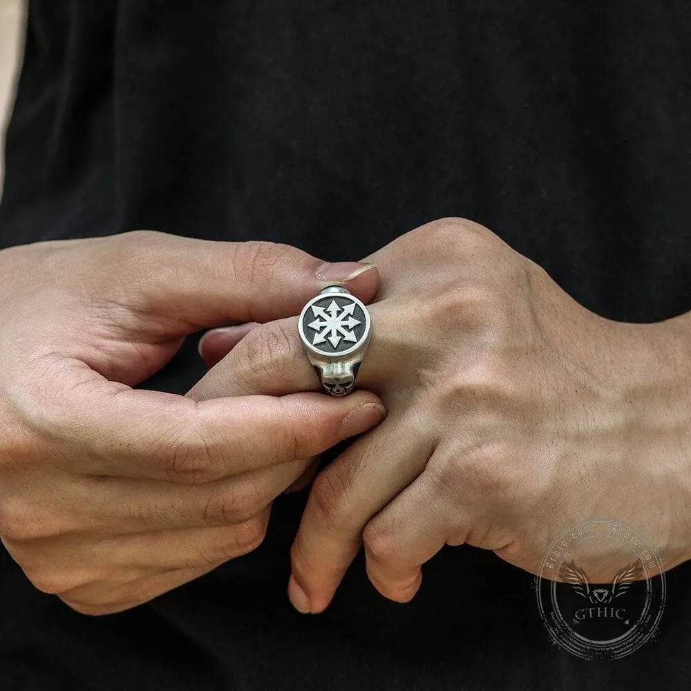 Chaos Star Stainless Steel Skull Ring sold by GTHIC product image thumbnail 3