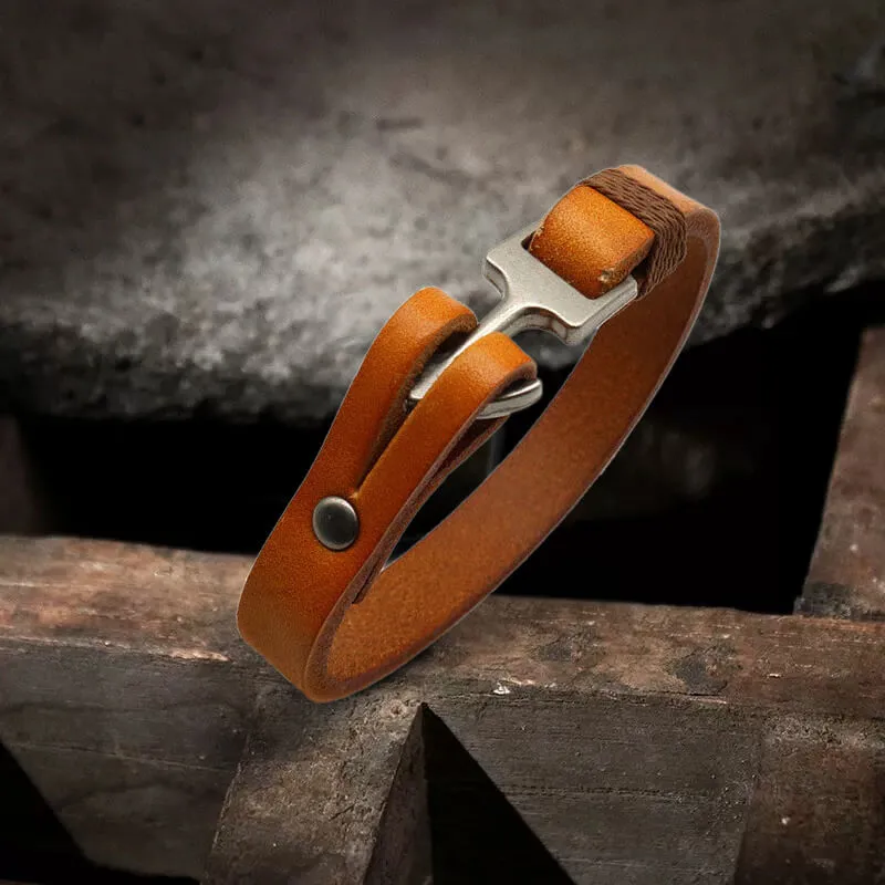 Simple Leather Anchor Alloy Bracelet sold by GTHIC product image thumbnail 5