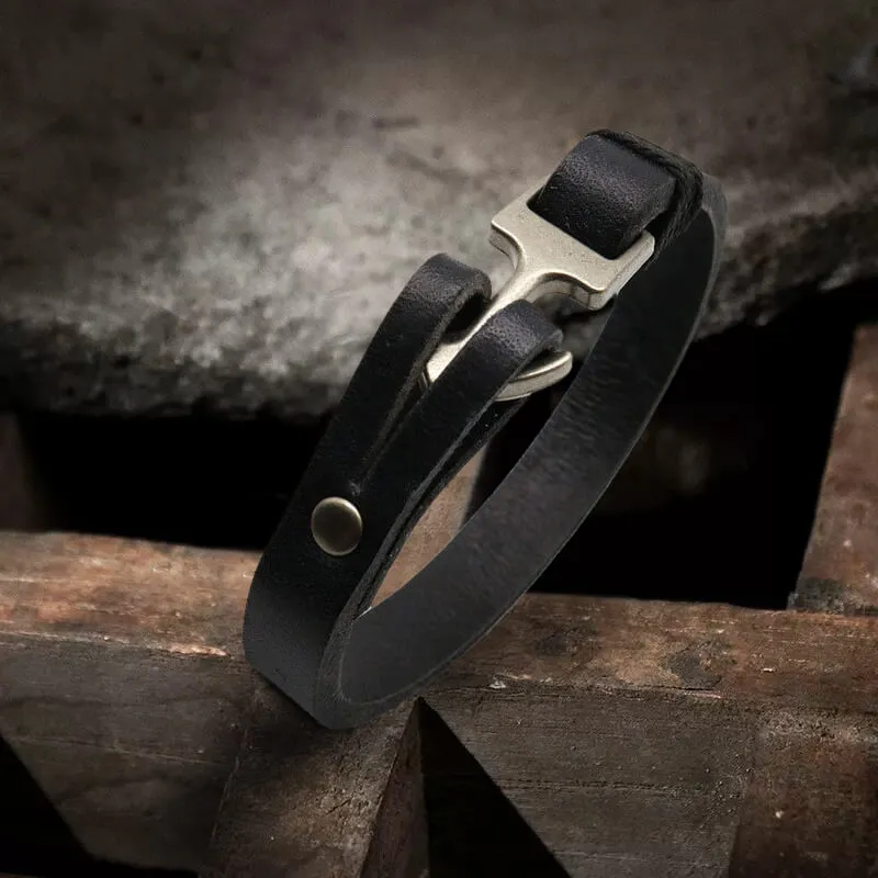 Simple Leather Anchor Alloy Bracelet sold by GTHIC product image thumbnail 4