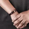 Simple Leather Anchor Alloy Bracelet sold by GTHIC