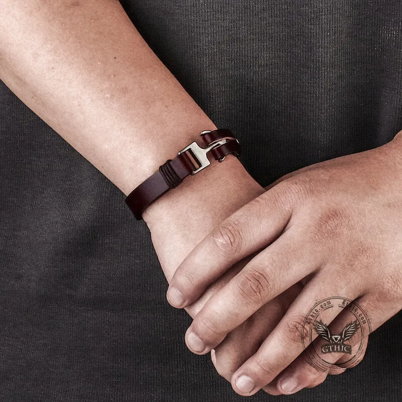 Simple Leather Anchor Alloy Bracelet sold by GTHIC product image thumbnail 2