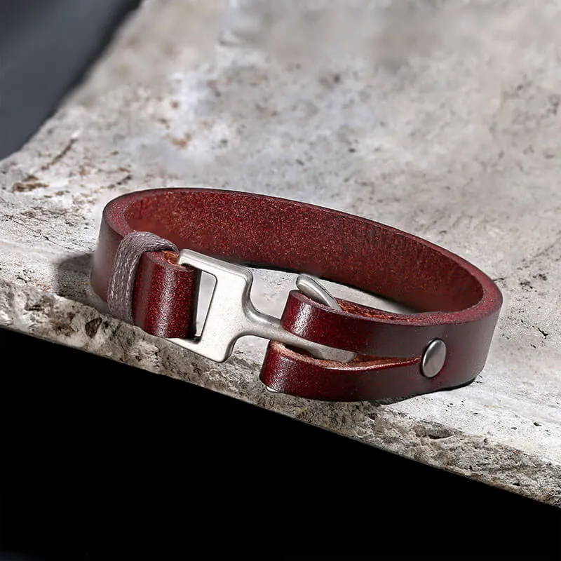 Simple Leather Anchor Alloy Bracelet sold by GTHIC product image thumbnail 3