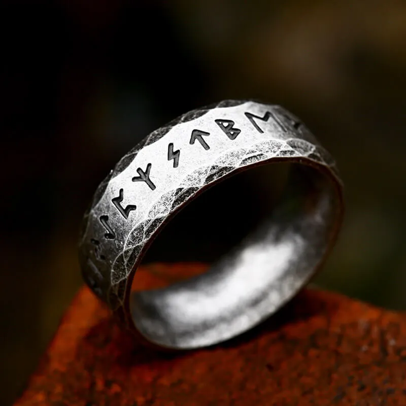 Scaled Pattern Runes Stainless Steel Viking Ring sold by GTHIC product image thumbnail 3