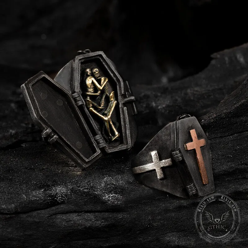 Till Death Do Us Part Sterling Silver Skull Coffin Ring sold by GTHIC