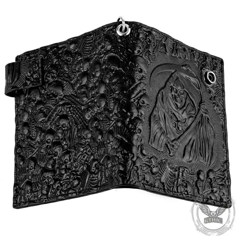 Grim Reaper PU Leather Skull Wallet sold by GTHIC product image thumbnail 5