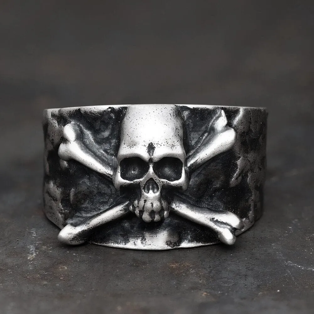 Crossbones Pirate Sterling Silver Skull Ring sold by GTHIC