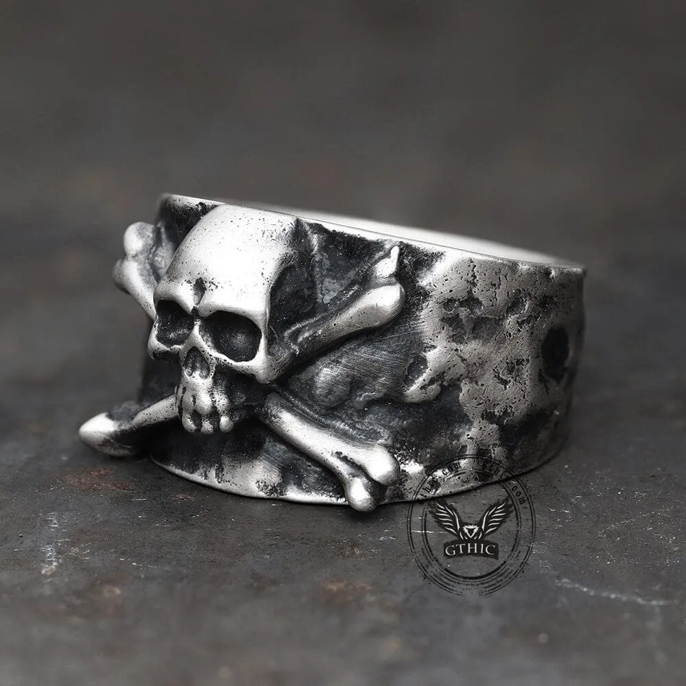 Crossbones Pirate Sterling Silver Skull Ring sold by GTHIC product image thumbnail 3