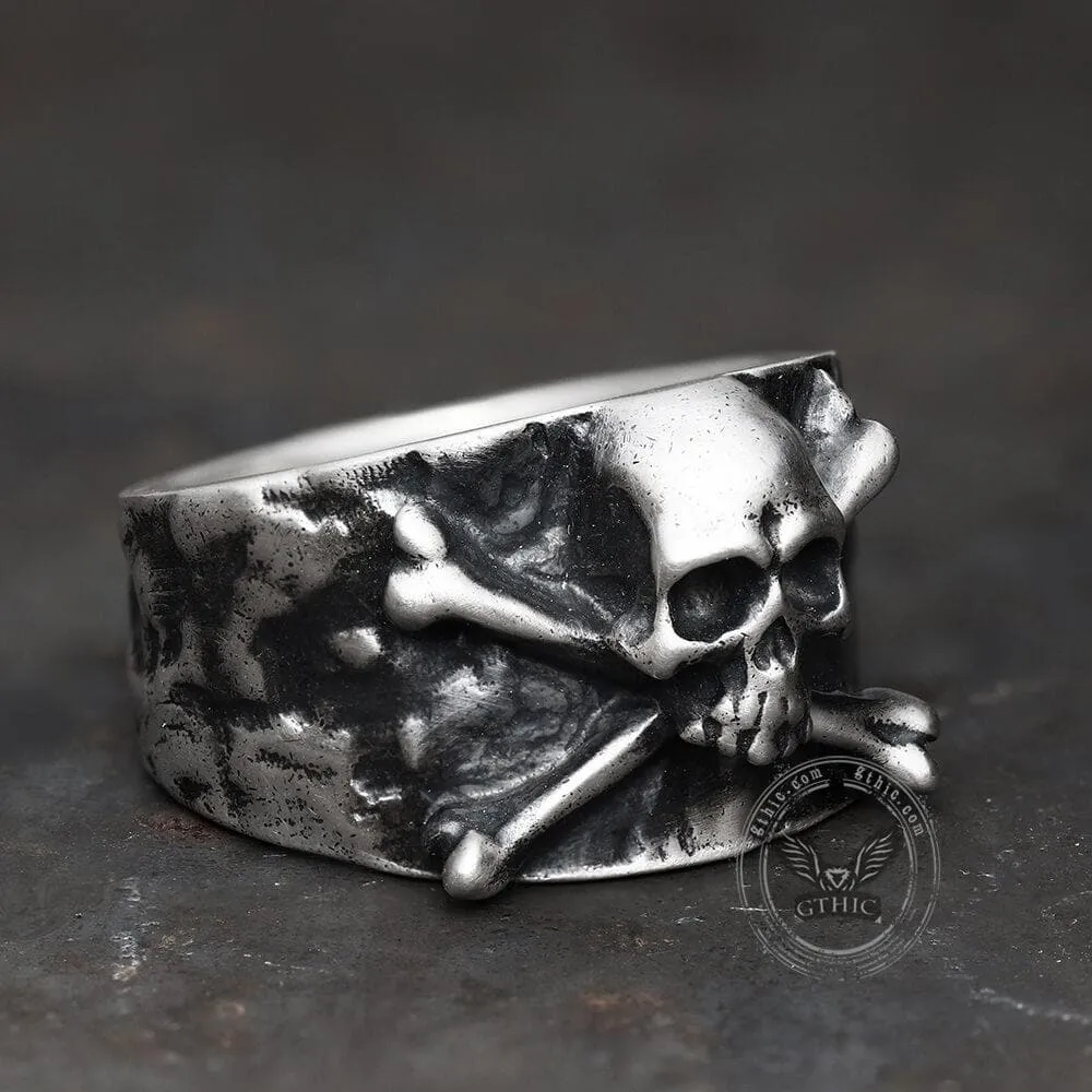 Crossbones Pirate Sterling Silver Skull Ring sold by GTHIC product image thumbnail 4