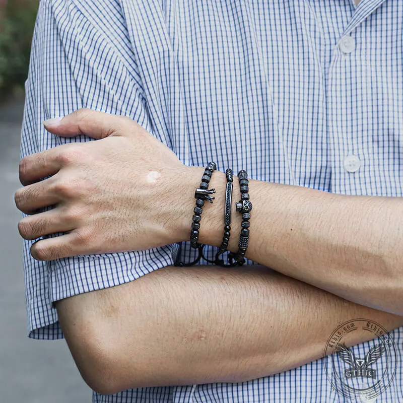Vintage Crown Stainless Steel Skull Bracelet Set sold by GTHIC product image thumbnail 3