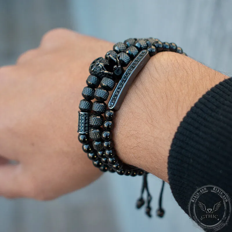Vintage Crown Stainless Steel Skull Bracelet Set sold by GTHIC product image thumbnail 2