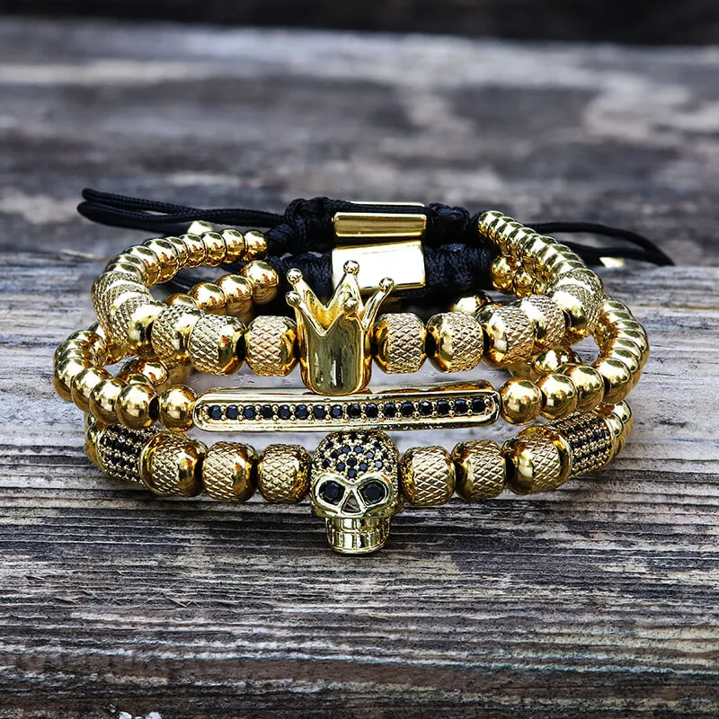 Vintage Crown Stainless Steel Skull Bracelet Set sold by GTHIC product image thumbnail 5
