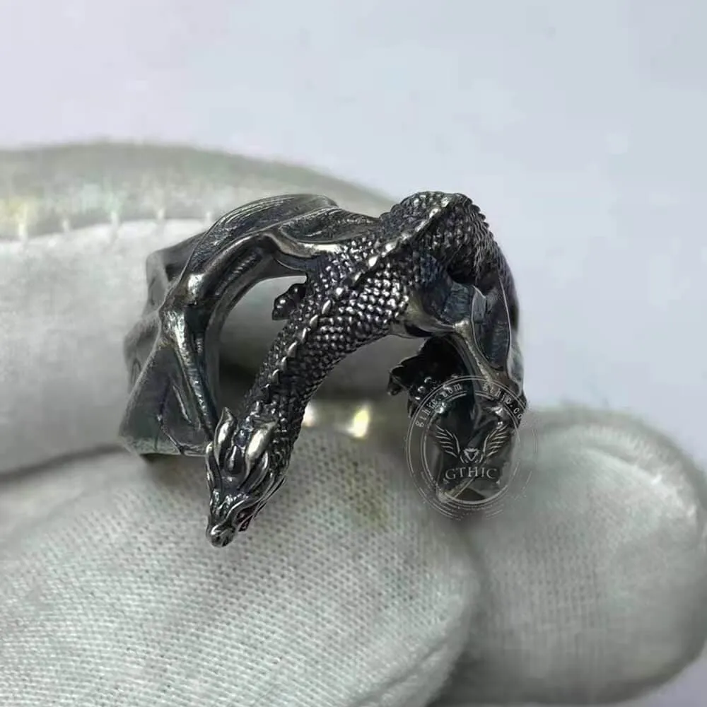 Celtic Flying Dragon Sterling Silver Ring sold by GTHIC product image thumbnail 2
