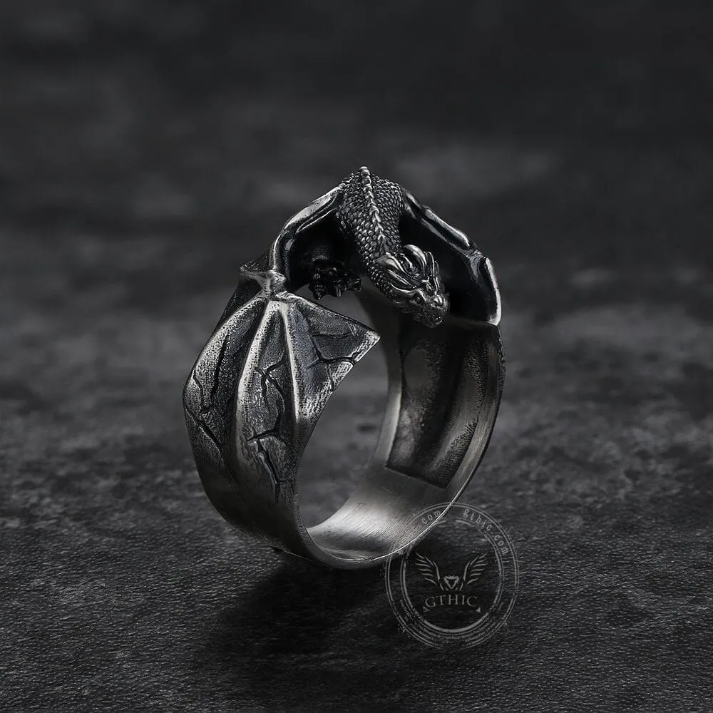 Celtic Flying Dragon Sterling Silver Ring sold by GTHIC product image thumbnail 4
