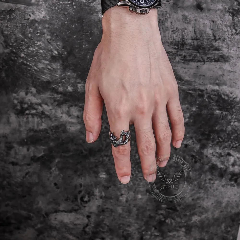 Celtic Flying Dragon Sterling Silver Ring sold by GTHIC product image thumbnail 3