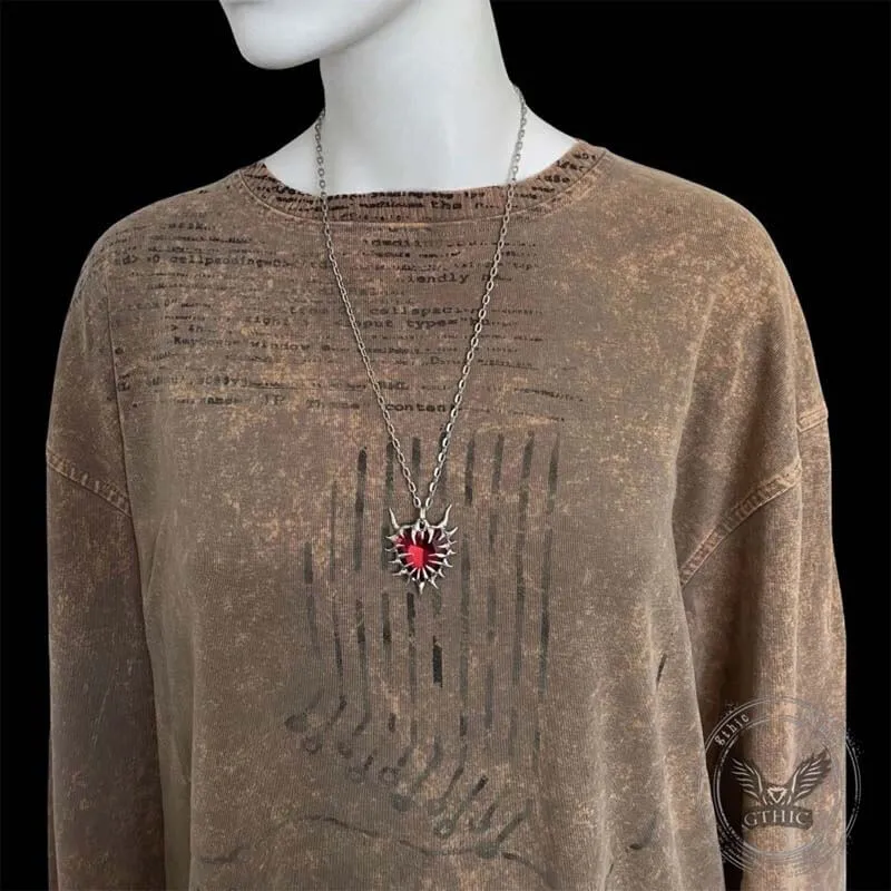 Dark Thorn Heart Alloy Gothic Necklace sold by GTHIC product image thumbnail 2