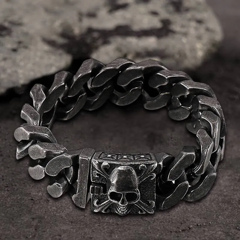 Retro Stainless Steel Skull Bracelet sold by GTHIC product image thumbnail 3