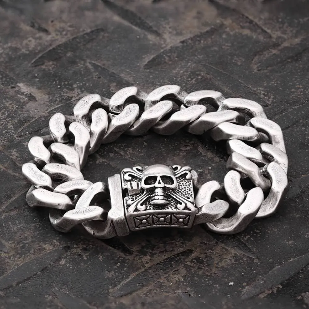 Retro Stainless Steel Skull Bracelet sold by GTHIC
