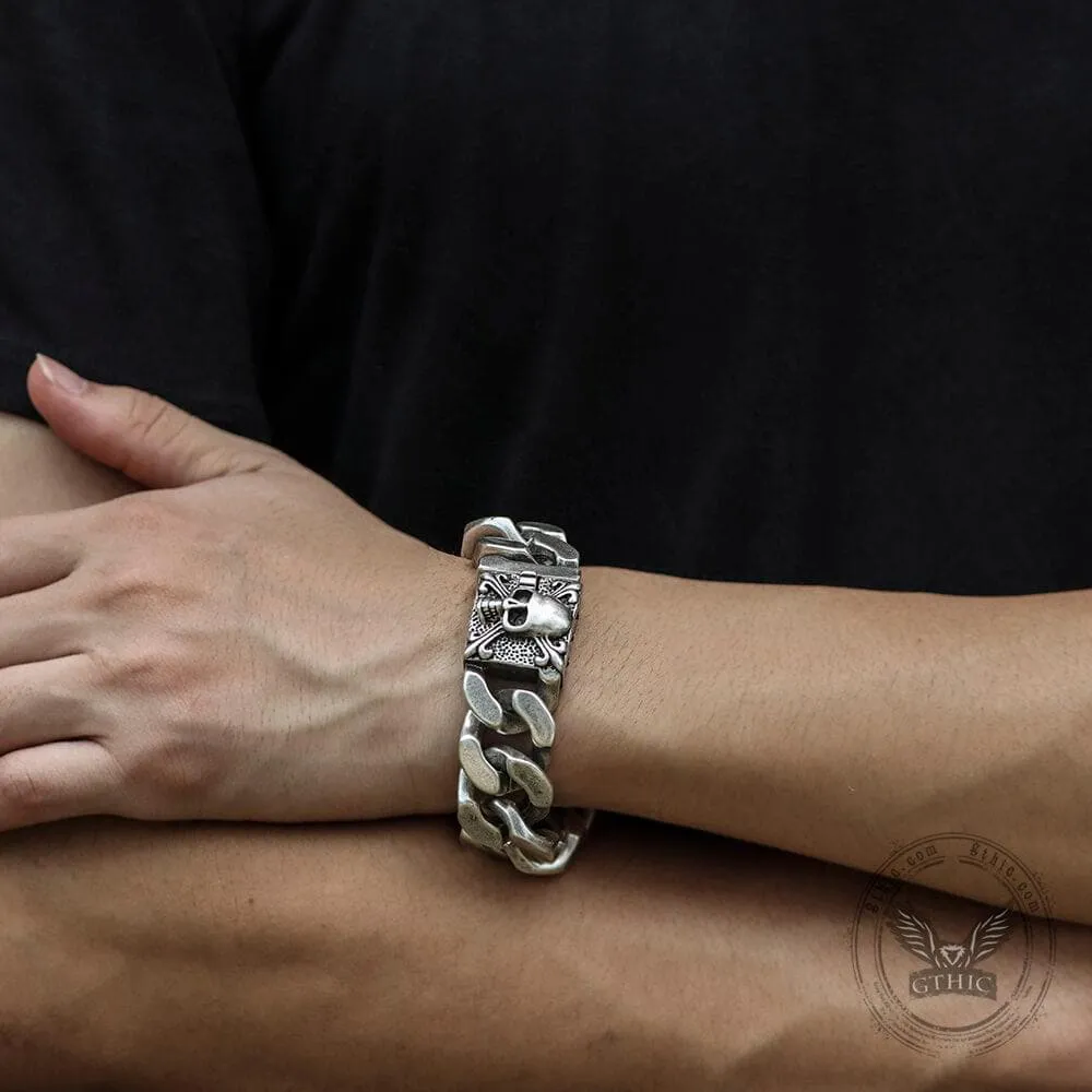 Retro Stainless Steel Skull Bracelet sold by GTHIC product image thumbnail 2