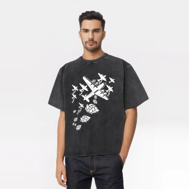 Vintage Washed Hops Bomber Beer T-shirt sold by GTHIC product image thumbnail 2