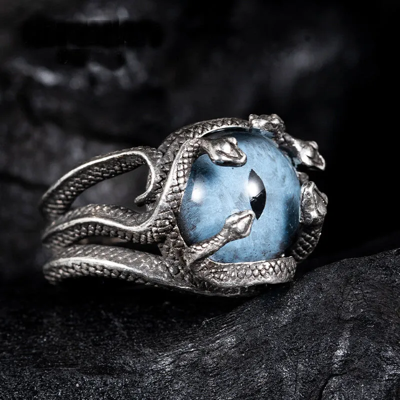 Devil's Eye Sterling Silver Snake Ring sold by GTHIC product image thumbnail 4