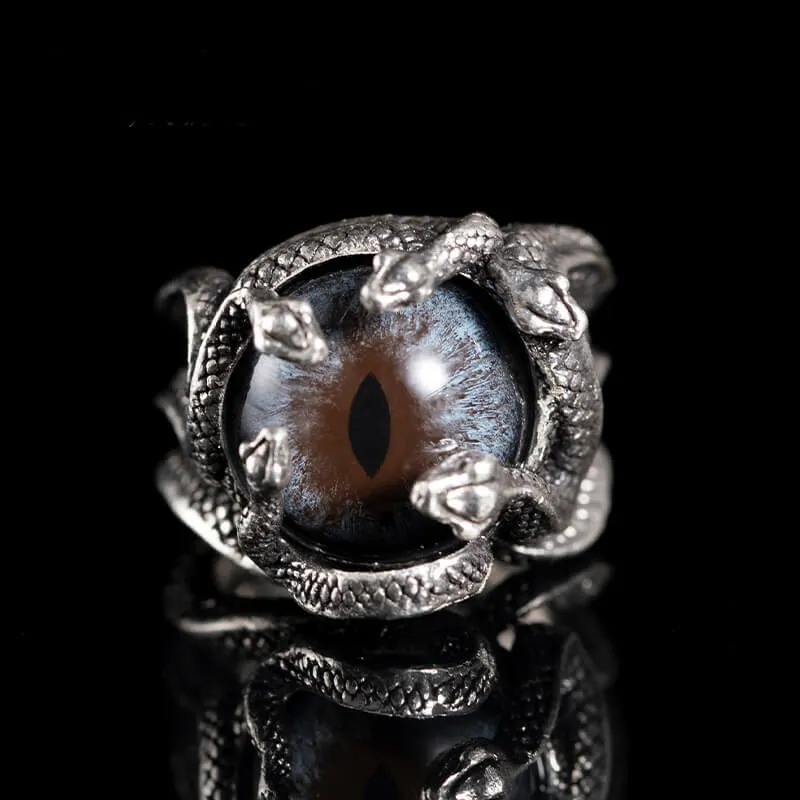 Devil's Eye Sterling Silver Snake Ring sold by GTHIC product image thumbnail 5
