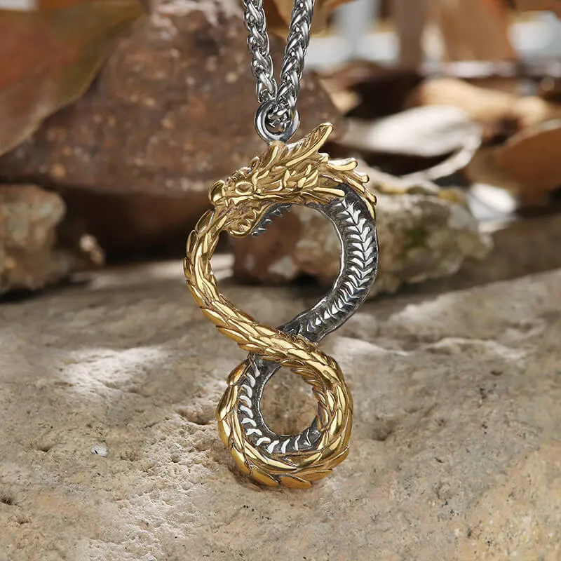 Norse Dragon Stainless Steel Ouroboros Pendant sold by GTHIC