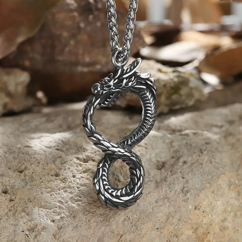 Norse Dragon Stainless Steel Ouroboros Pendant sold by GTHIC product image thumbnail 4