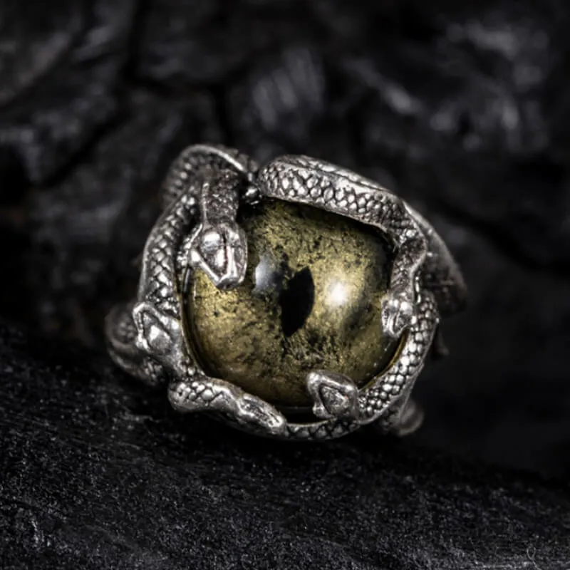 Devil's Eye Sterling Silver Snake Ring sold by GTHIC product image thumbnail 3