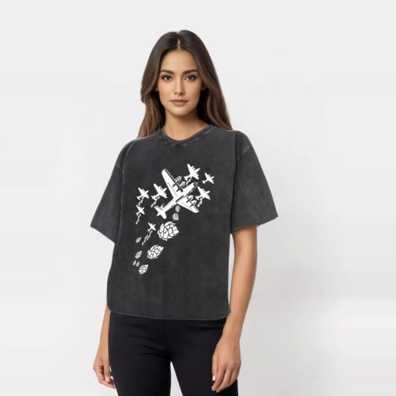 Vintage Washed Hops Bomber Beer T-shirt sold by GTHIC product image thumbnail 3