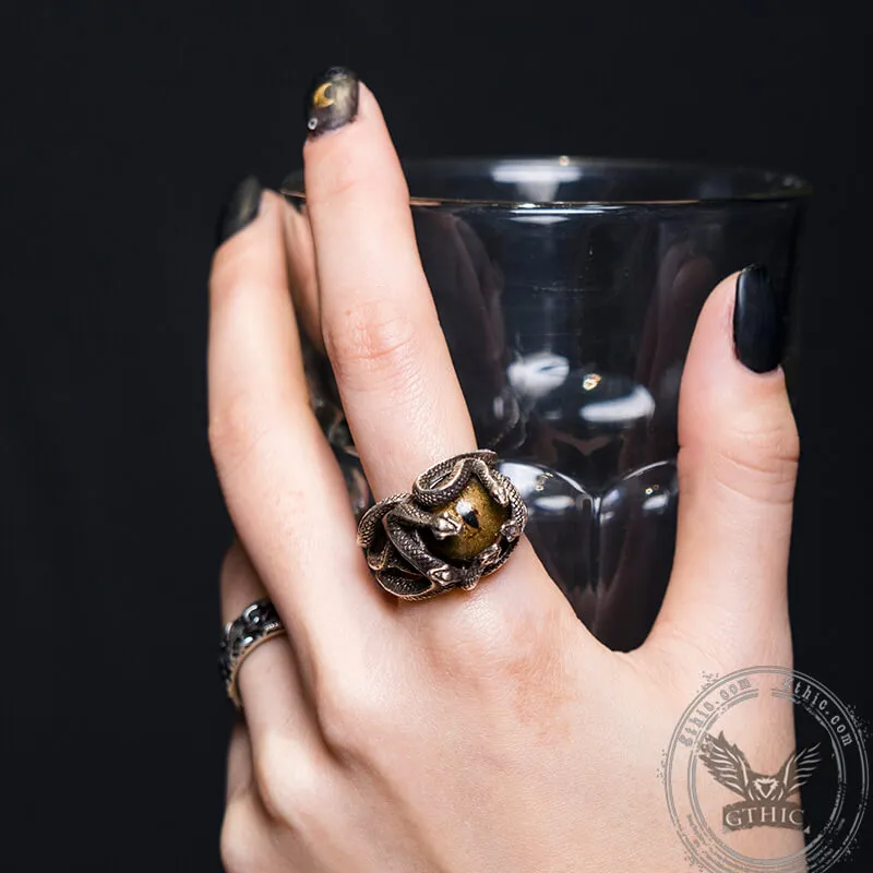 Devil's Eye Sterling Silver Snake Ring sold by GTHIC product image thumbnail 2