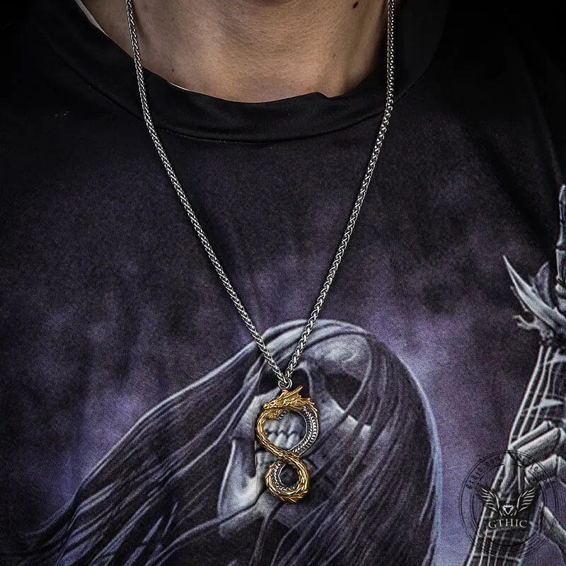 Norse Dragon Stainless Steel Ouroboros Pendant sold by GTHIC product image thumbnail 2