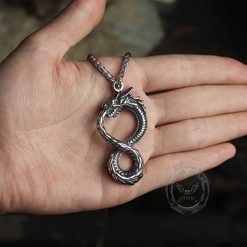 Norse Dragon Stainless Steel Ouroboros Pendant sold by GTHIC product image thumbnail 3