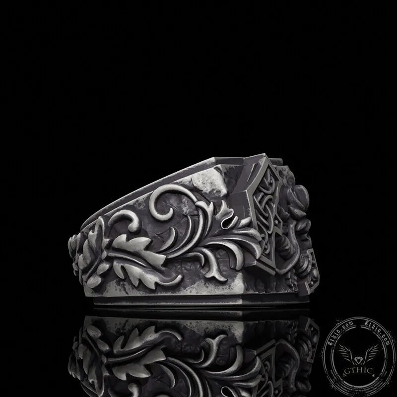 Thor’s Hammer Triquetra Sterling Silver Viking Ring sold by GTHIC product image thumbnail 4