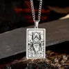 The Chariot Tarot Card Stainless Steel Necklace sold by GTHIC