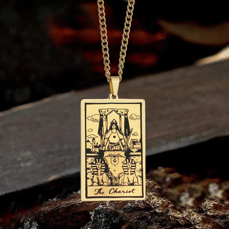 The Chariot Tarot Card Stainless Steel Necklace sold by GTHIC product image thumbnail 2