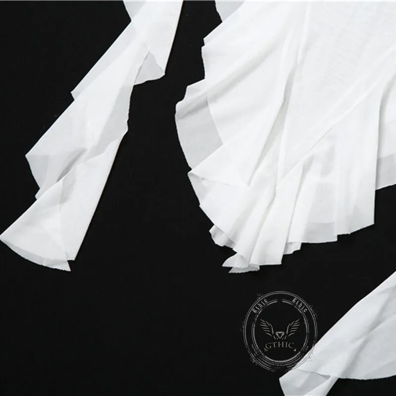 White Ruffle Tassel Tube Top sold by GTHIC product image thumbnail 5