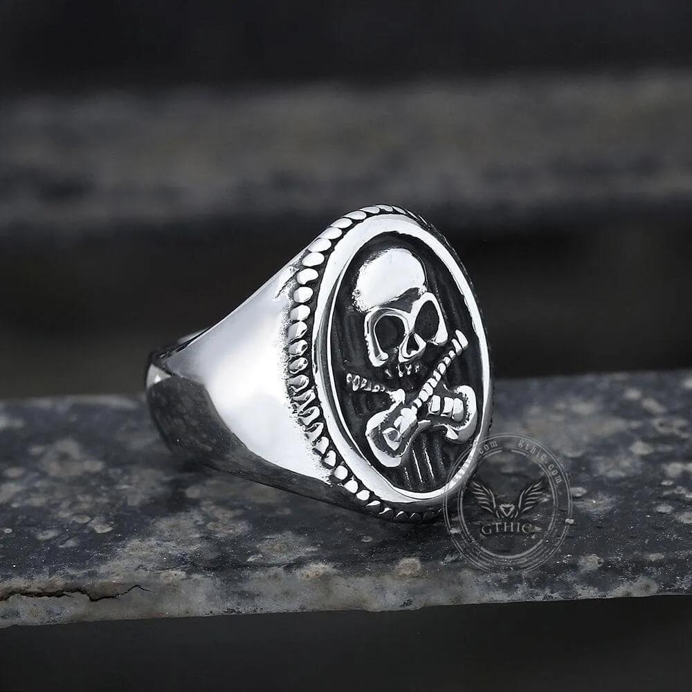 Guitar Skull Stainless Steel Ring sold by GTHIC product image thumbnail 4
