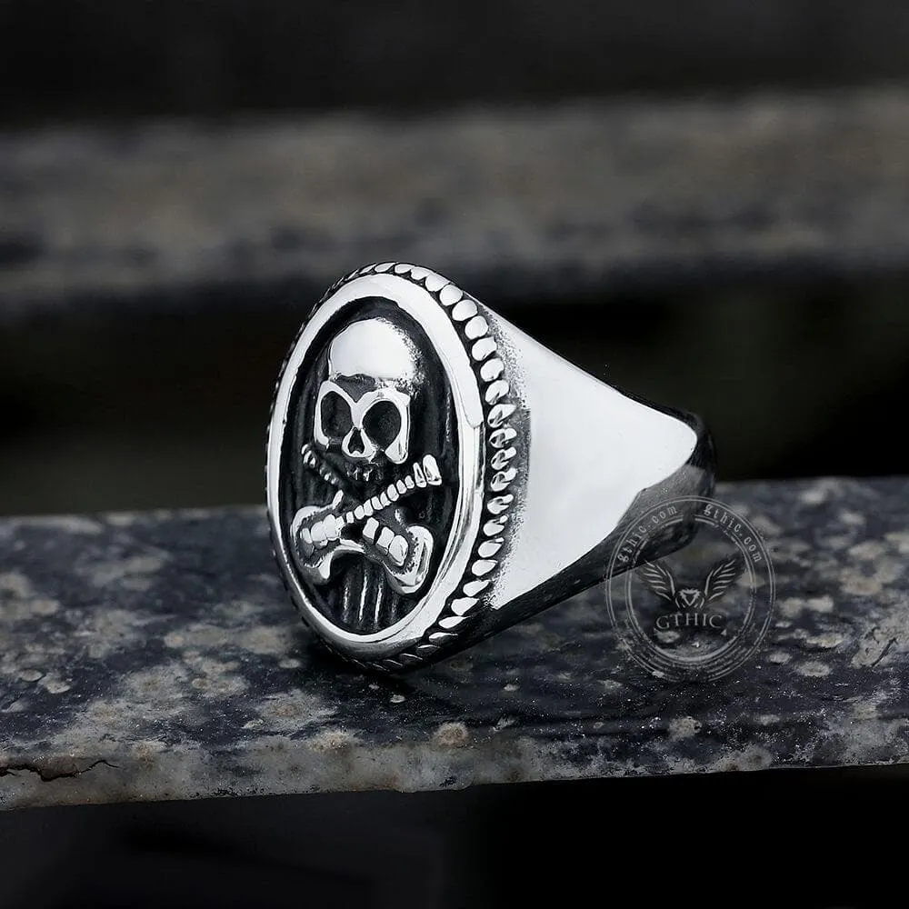 Guitar Skull Stainless Steel Ring sold by GTHIC product image thumbnail 5