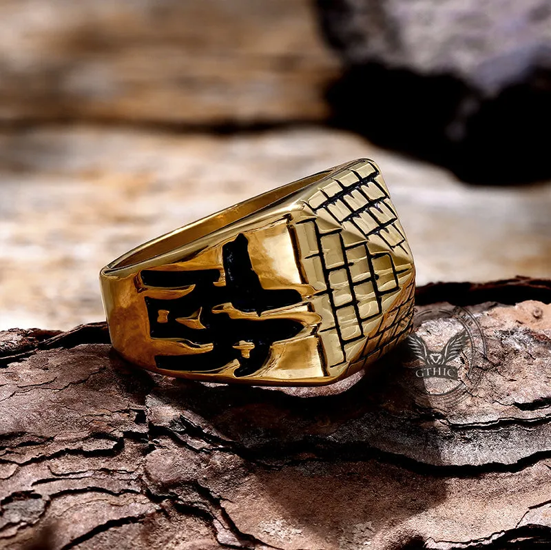 Egyptian Pyramid Eye of Ra Stainless Steel Ring sold by GTHIC product image thumbnail 5