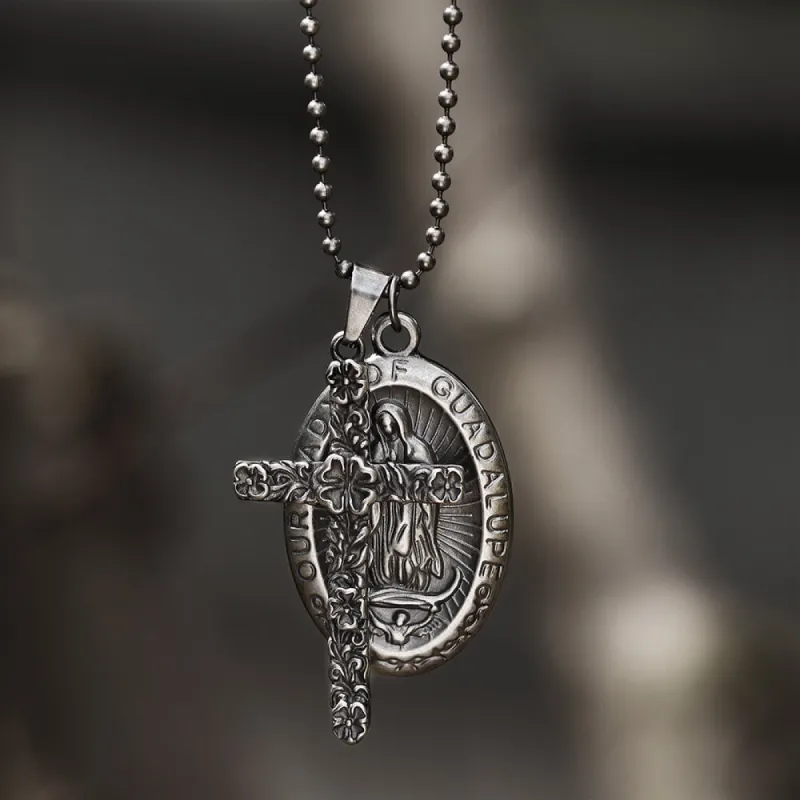 Virgin Mary Cross Stainless Steel Pendant sold by GTHIC