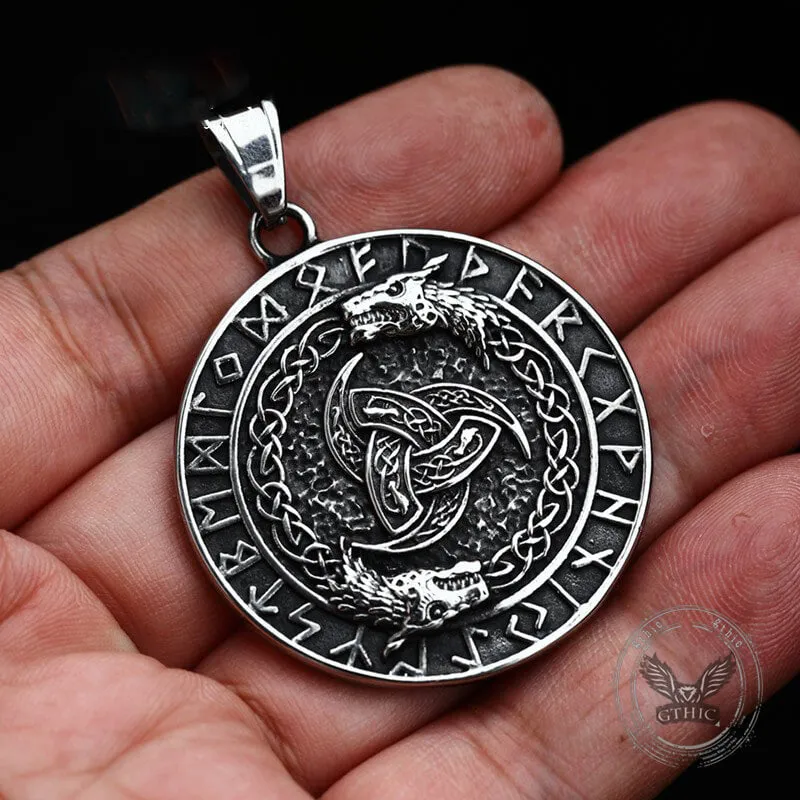 Viking Celtic Wolf Runes Stainless Steel Pendant sold by GTHIC product image thumbnail 2