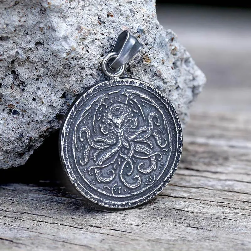 Retro Cthulhu Octopus Stainless Steel Marine Pendant sold by GTHIC
