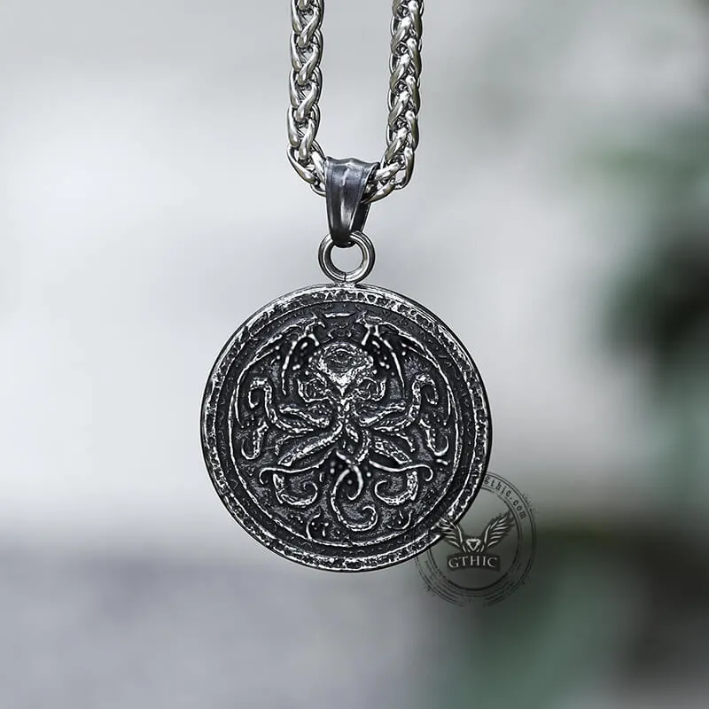 Retro Cthulhu Octopus Stainless Steel Marine Pendant sold by GTHIC product image thumbnail 4