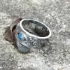 Eye And Rose Stainless Steel Goth Ring sold by GTHIC