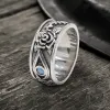 Eye And Rose Stainless Steel Goth Ring sold by GTHIC