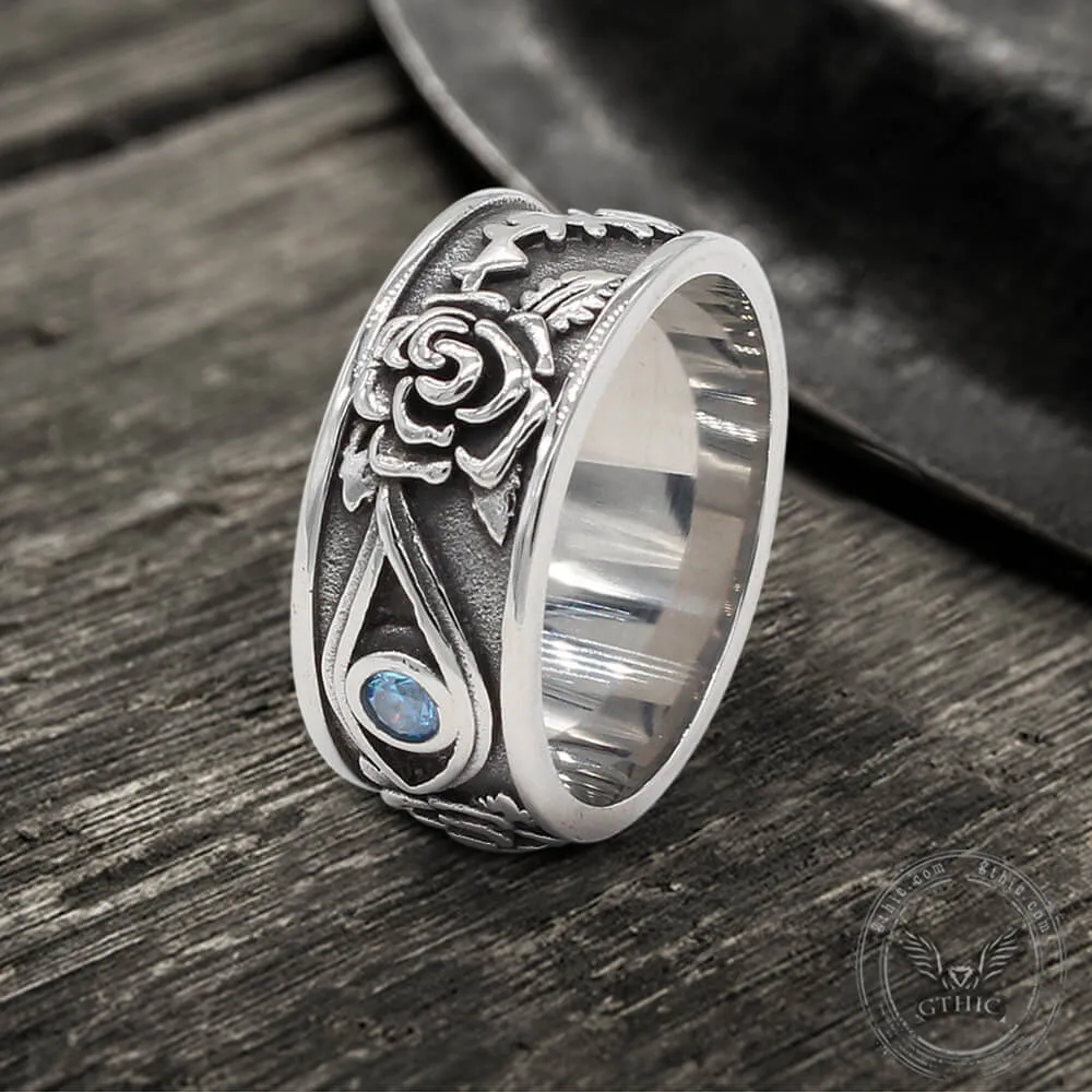 Eye And Rose Stainless Steel Goth Ring sold by GTHIC product image thumbnail 4