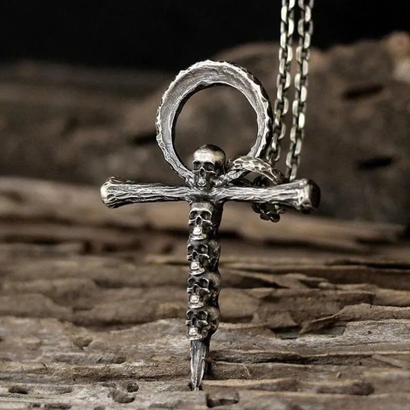 Skulls and Cross Sterling Silver Brass Pendant sold by GTHIC